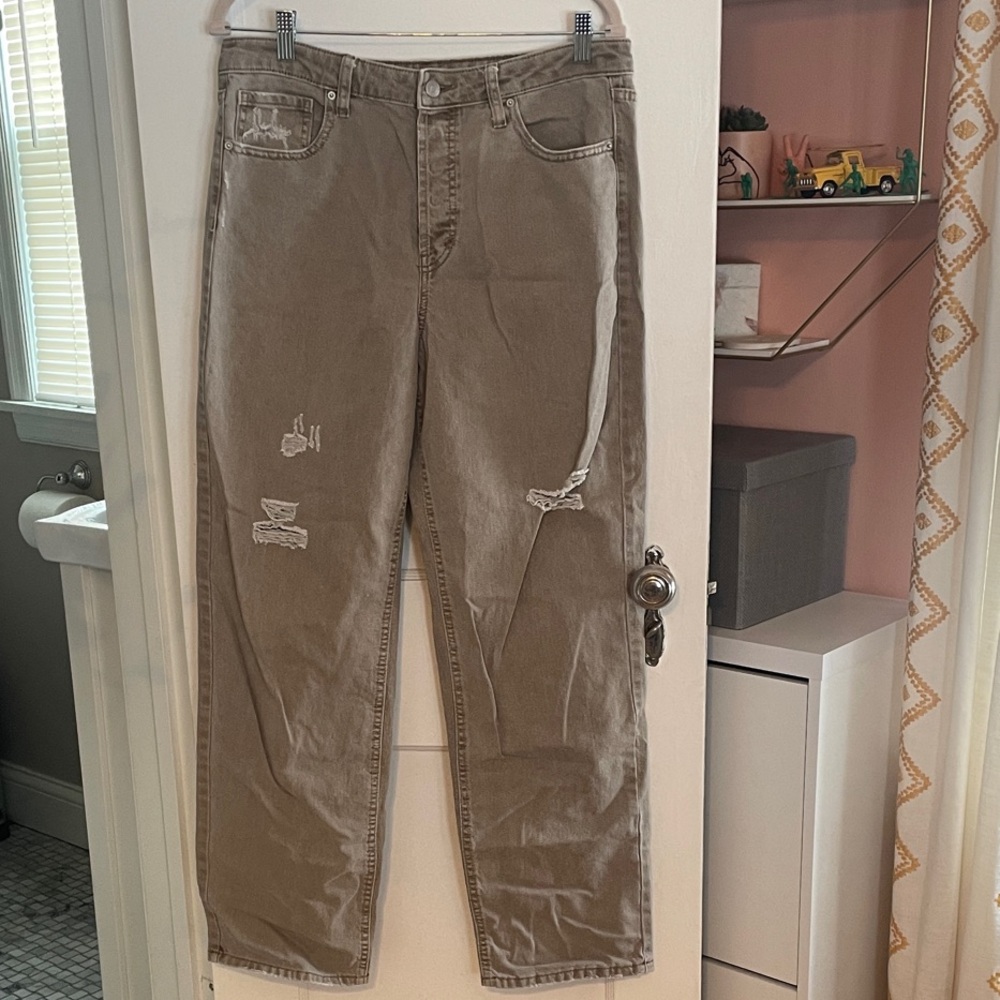 Wild Fable High Rise Button-Fly Jeans in Tan - Picture 2 of 16